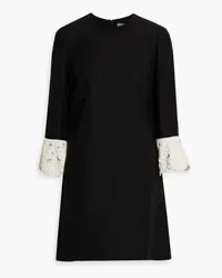 Valentino Garavani Beaded wool and silk-blend crepe mini dress - Black Black