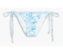 Miami floral-print low-rise bikini briefs - Blue