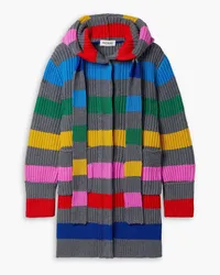 Monse Hooded striped merino wool cardigan - Multicolor Multicolor