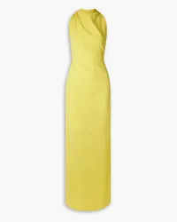 Proenza Schouler Open-back draped crepe maxi dress - Yellow Yellow