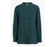 Striped lyocell-blend jacquard shirt - Green