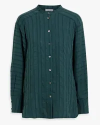 Iris & Ink Striped lyocell-blend jacquard shirt - Green Green