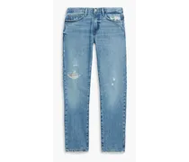 L'Homme slim-fit distressed denim jeans - Blue