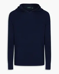 Slowear Zanone bouclé-knit cotton-blend hoodie - Blue Blue