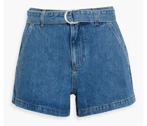 Belted denim shorts - Blue