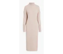 Wool and cashmere-blend turtleneck midi dress - Neutral