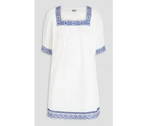 Roxane embroidered cotton-mousseline mini dress - White