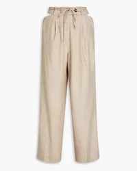 Loulou Studio Joli cutout wool-blend twill wide-leg pants - Neutral Neutral