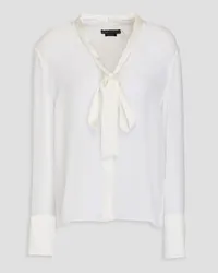 Alice + Olivia Alice Olivia - Brady pussy-bow silk crepe de chine and chiffon blouse - White White