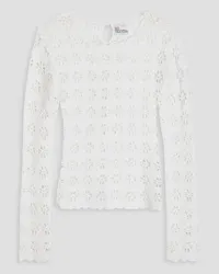 RED Valentino Crocheted cotton sweater - White White