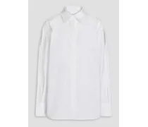 Slash cutout cotton-poplin shirt - White