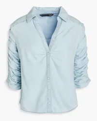 Veronica Beard Cotton-blend chambray shirt - Blue Blue