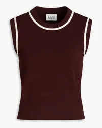 Claudie Pierlot Striped stretch-knit vest - Burgundy Burgundy