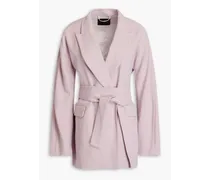 Double-breasted stretch-twill blazer - Pink