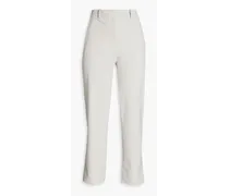 Cropped stretch-Ponte straight-leg pants - Gray
