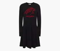 Jacquard-knit mini dress - Black