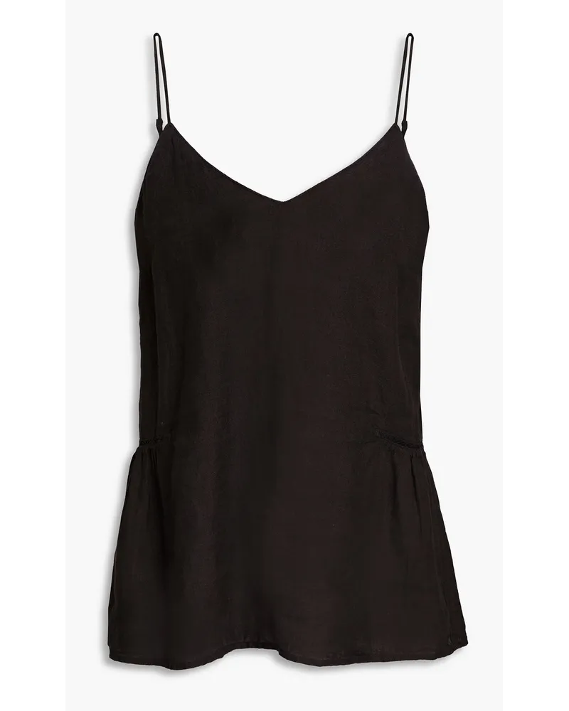 120% Lino Gathered linen camisole - Black Black