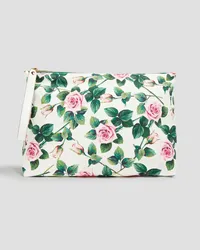 Dolce & Gabbana Floral-print cotton-canvas pouch - White White