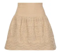 Cotton-matelassé mini skirt - Neutral