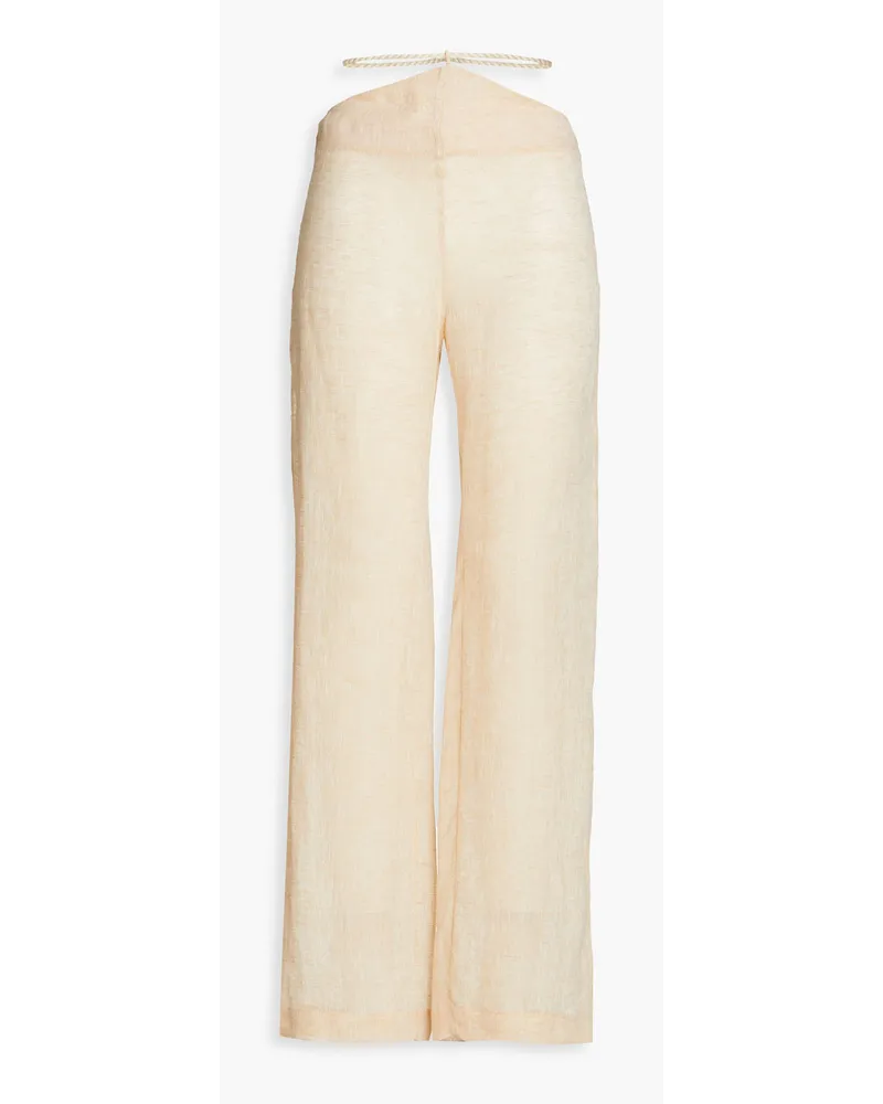 Sidfa cutout linen-gauze wide-leg pants - Orange