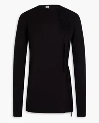 Totême Wool wrap top - Black Black