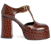 Sandali in pelle stampa coccodrillo 90mm