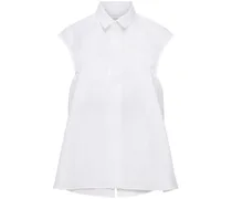 Cotton blend poplin sleeveless shirt