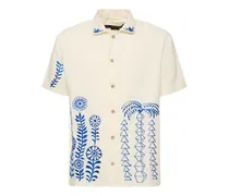 Camicia May in lino e cotone / ricami