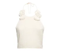 Halter neck crochet crop top w/ roses