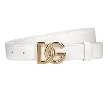 Dolce & Gabbana Cintura in pelle 25mm Bianco
