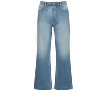 Jeans bootcut in denim di cotone 27cm