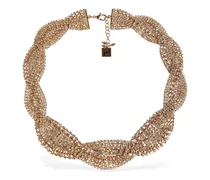 Chevron crystal collar necklace