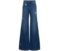 Jeans larghi in denim / plexi