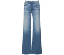Jeans larghi vita media in misto cotone