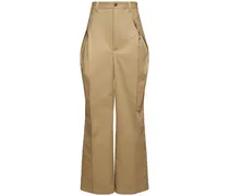 Pleated cotton blend chino pants