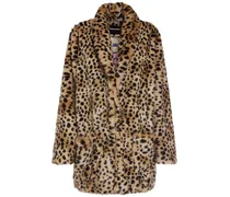 Cappotto midi in pelliccia sintetica leopard
