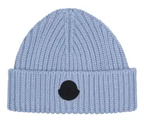 Moncler Cappello beanie in lana Azzurro