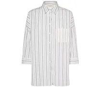 Max Mara Venus striped cotton poplin shirt Bianco
