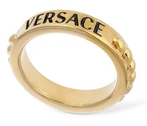 Versace Anello logo in metallo Oro