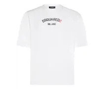 Dsquared2 T-shirt in cotone Milano con stampa Bianco