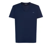 Dsquared2 T-shirt in jersey di cotone / scollo a V Blu