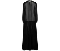 Saint Laurent Vestito lungo in seta Nero