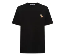 Kitsuné T-shirt Chillax Fox in cotone con patch Nero