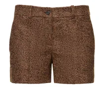 Shorts in tweed a lisca di pesce