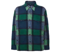 Moncler Giacca Waier in misto lana check Verde