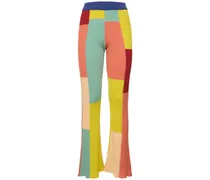 Pantaloni in cotone color block
