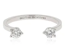 Delfina Delettrez Anello Diamond Dots 18kt Silver