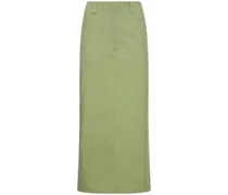 Cotton canvas midi skirt