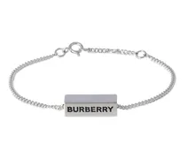 Burberry Bracciale a catena con logo inciso Argento