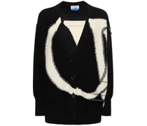 Cardigan OW in lana con logo